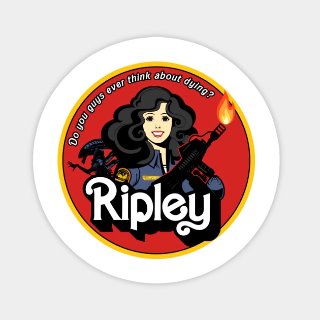 Ripley Barbie (Alt Print) Sticker by Miskatonic Designs